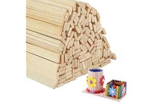 GOYADA 400 palos de madera de bambú, 40 cm, extra largos, planos de bambú para manualidades, artes, modelismo, arquitecto, proyectos de bricolaje