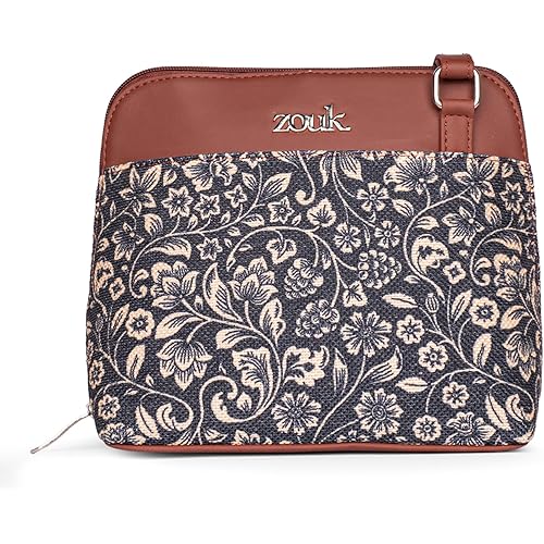 ZOUK Printed Vegan Leather Out Of Office Sling Bag With Adjustable Strap For Women\'s Girls