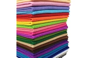 flic-flac 28pcs Thick 1.4mm Soft Felt Fabric Sheet Assorted Color Felt Pack DIY Craft Sewing Squares Nonwoven Patchwork (25 X 25 cm)