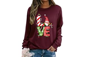 WIEIYM Christmas Sweatshirt Women Xmas Long Sleeve Shirt Santa Claus Funny Jumper Unisex Pullover Causal Crewneck Tops for Women/Men S-XXL