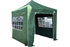 All Seasons Gazebos: Gazebo pop-up 2.5x2.5m completamente impermeabile con 4 pareti laterali Premium - Verde
