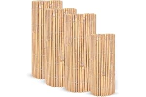 LOIBUYZ Slat Fence - Garden Privacy Screen - Natural Bamboo Fence Screening, Fence Panels for Outdoor Wind & Sun Protection, Garden Screening, Garden Privacy & Protective Screens (1.8m x 3m)