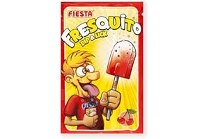 FIESTA Fresquito Caramelo con Palo en Sobre con Polvo Acidulado Sabor Cereza - Caja de 40 unidades