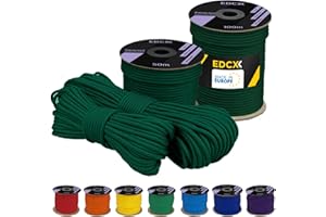 EdcX 4 mm Polyester Paracord 550 25+ Colors (15, 30 and 50 m) – 4 mm Type III, Tear-Resistant Parachute Cord for Survival Made of 100% Polyester with 7 Wires | Solid Colours