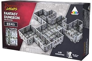 Dungeons & Lasers Vorlackierte Gelände-Sets für DND- und Tisch-RPG-Spiele – 5E kompatibel mit Miniaturen im Maßstab 28 mm – 32 mm – modulares Design für schnelle Montage (Fantasy Dungeon)