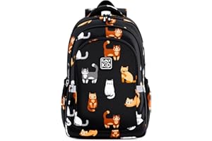 FunlyKid Schulrucksack für Mädchen – ultraleicht Schulranzen mit Brustgurt, Rucksack für Schule ab der 1. Klasse, Reflektierende Elemente, Wasserdicht Backpack, Geschenke fur Kinder und Teenager.