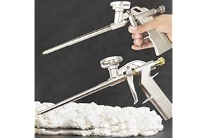 CINY Polyurethane Foam Gun, Metal Heavy Duty PU Expanding Foam Gun Spray Application Applicator Caulking Gun Allows Expanding Foam to be Applied in Small Gaps for Caulking Filling Sealing (2pcs,Gold)