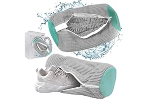 KORSAOT 2 Stück Schuhbeutel Waschmaschine, Schuhwaschbeutel Groß Wiederverwendbarer, Wäschenetz Schuhe mit 360°- Reinigungsflaum, Schuhsack Waschmaschine für Washing Machine, Dryer, alle Schuharten und Größen