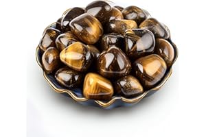 SigMntun Tigerauge Trommelsteine 2.0 cm, 170 g – polierte Edelsteine, natürliche Kristalle & Heilsteine, Halbedelsteine, bunte Glückssteine für Chakra, Deko & Mineralien Set