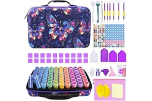 KIMIGO Diamond Painting Kit Completo,70 Slots Diamond Painting Accessori,Pittura Diamante Kit 5D e Strumenti di Pittura Diamante per DIY,Unghie,Gioielli,Artigianato e Punto Croce