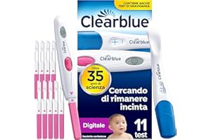 Test di gravidanza e Test di ovulazione Clearblue Digitale – Individua i tuoi 2 giorni di picco di fertilità, 10 Test di ovulazione E 1 Test di gravidanza, prova anche l’app GRATUITA Tracker ciclo