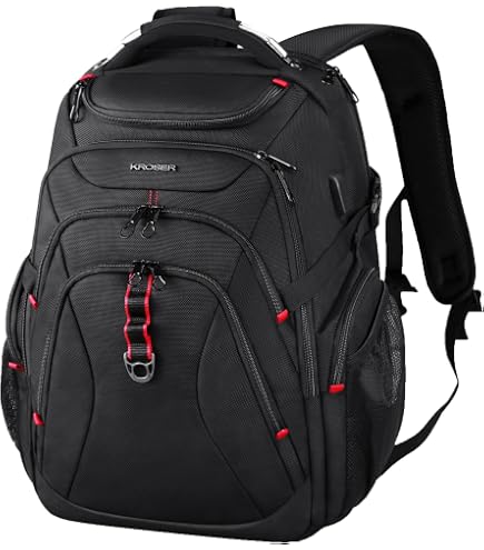 EMPSIGN 17.3 Inch Extra Large Capacity Laptop Backpack for Men Women, Black