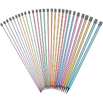 Coopay Ferri Da Maglia In Metallo - 6 Mm X 35 Cm - Aghi A Punta Singola In Alluminio Leggero E Liscio - Perfetti Per Principianti E Mani Artritiche - Lunga Durata - 4