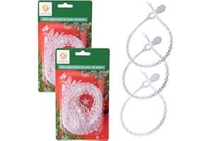 SHATCHI 24Pcs Clear Adjustable Reusable Cable Ties 300mm –Cable Ropes for Garlands Christmas Tree Decorations – Ideal for DIY, Organizing Cables, Lighting Wires