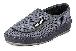Aerosoft Chaussure Basse 6072-4P avec Velcro, Chaussure de santé pour Femmes et Hommes, idéale comme Chaussures de rééducation, Chaussures de Bandage, Pantoufles