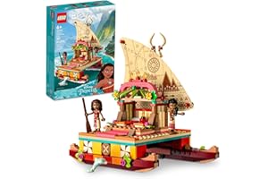 LEGO Disney Princess La Barca a Vela di Vaiana con Mini Bambolina di Sina e Delfino, Giocattolo Creativo da Costruire, Giochi per Bambine e Bambini da 6 Anni, Idea Regalo di Compleanno 43210
