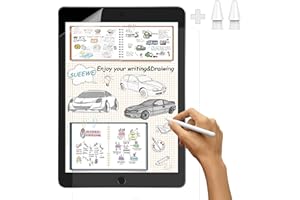 SUEEWE [2 Pezzi] Effetto Carta Pellicola per 10.2" iPad 9./8./7. Generazione (2021/2020/2019), Feel Like Opaca Paper in PET per Disegnare Schizzi Scrittura, con 2 Punte per Apple Pencil Pro&USB-C&1./2. Gen