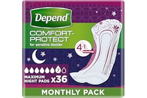 Depend Maximum Overnight, Incontinence Pads for Women - 36 Pads