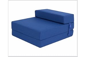 IKB NewFold Out Guest Single Chair Z Bed Futon Sofa for Adult and Kids Folding Trifold Mattress (Jade)