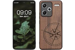 kwmobile Carcasa Compatible con Xiaomi Redmi Note 13 Pro+ 5G / Redmi Note 13 Pro Plus 5G Funda - Funda de Madera con Bumper antigolpes - de Aguja magnética