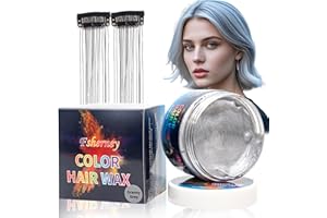 MRCUVARYAS Coloration temporaire pour cheveux gris argenté – Cire coiffante pour hommes et femmes – Pommade de coiffure naturelle avec clip coloré – Coloration temporaire pour les fêtes (4,23 onces, gris)