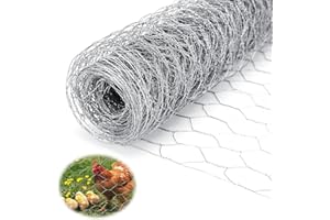 Lociban Rete Metallica Per Recinzioni, 0.4 m x 10 m Rete Recinzione, Rete Pollaio, Rete Zincata Esagonale per Recinto Animali, Recinzione Giardino, Atigianato Artistico, Decorazione Della Casa