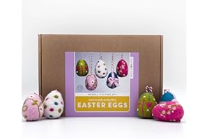 Bergin & Bath Needle Felting Kit - Easter Eggs - Create Your own Hanging Easter Decorations - Craft Kits for Adults - Easter Gift for her, for Mum