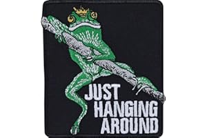 EXPRESS-STICKEREI Parches ropa termoadhesivos "Just hanging around" Parche Planchado Rana | Parapente de Escalada Aplicación Regalo para todos los Tejidos | 80x90mm