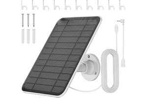 HONECUMI Panel solar de 5 V 4 W para cámara de anillo, panel solar compatible con batería Ring Stick Up Cam/Pro, batería Spotlight Cam Plus/Pro, incluye conector de barril a adaptador USB-C, IP65 resistente al