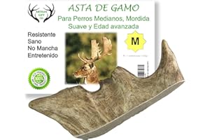 ARTISAN GIFT CO Asta de Gamo, Mordedor para Cachorros y Perros, Cuernos 100% Naturales. Peso Unidad +100 gr. (M - 1 und)