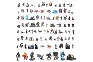 IPEAU DND Miniatures Dungeons and Dragons Starter Set 99 Fantasy Art Mini per D&D 5E, Pathfinder figure piatte in plastica per TTRPG Giochi di ruolo da tavolo accessori unici per DM