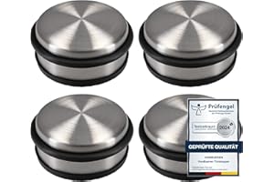 4 x Türstopper 1,2 kg Boden schwer VonBueren | ca. 10,5 x 5 cm | Tür Stopper aus Edelstahl/Metall | door stopper