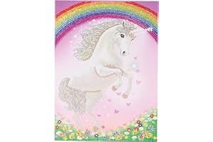 Craft Buddy Crystal Art CCKXL-3 Unicorn Rainbow, 21x29cm Giant Crystal Art Card