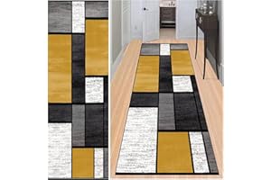 BAYUE Tappeto lungo e antiscivolo, lavabile, 60 x 200 cm, moderno tappeto da cucina in poliestere, durevole, con motivo carpet, per soggiorno, ufficio, sala da pranzo, personalizzabile, al metro