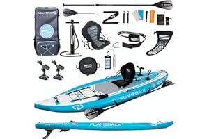 Aqua Spirit Flameback SUP Activity Inflatable Stand Up Paddle Board 2024 | 10'10”x39”x6” | Complete Kayak Conversion Kit with Fishing Rod Mount, Paddle, Backpack and more accessories | 2 Year Warranty