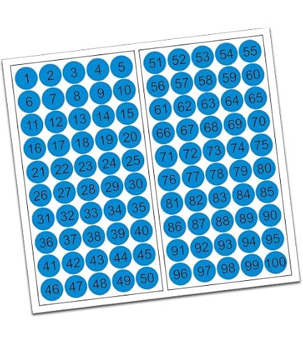 Pastilles Adhésives Numérotées 1 à 100 - Lot De 100, Diamètre 15 Mm, Couleur Or - PVC Résistant Aux UV, Adhésif Longue Durée - Pour Organisation, Bricolage, Collections