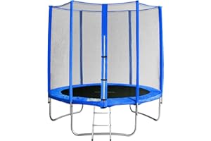 SixBros. SixJump Trampoline de Jardin 1,85m Jusqu’à 4,60m pour Enfants, Set-Complet avec echelle, Filet de sécurité & Tour de Protection, différentes Couleurs et Tailles