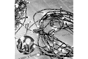 AURSTORE BASA Guirlande Lumineuse 8 Mode 10M 100 LED, Décoration Romantique pour Sapin de Noël Mariage Fête,Guirlande Intérieure (Fil Vert, Blanc)