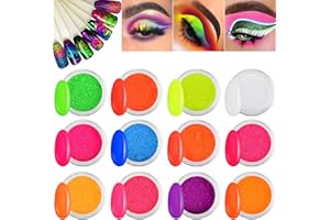 Kalolary 12 cajas Esmalte de uñas de neón,Esmalte de uñas acrílico en gradiente de color arco iris esmalte de uñas para decoración de uñas DIY