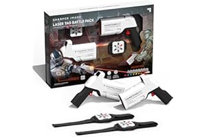 Sharper Image - Toy Laser Tag Handtank Battle Pack - 2 Blasters & 2 Life Pods Set - Compatible Multiplayer Game - Indoor & Outdoor Game - Perfect for Kids & Parties - Requires AAA Batteries
