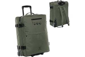 SONS OF ALOHA Plecak z kółkami 3 w 1 – bagaż podręczny, walizka Kane Hybrid Backpack, bagaż pokładowy z rolkami, 55 x 40 x 20 cm, odporny na działanie wody, z recyklingu PET, oliwkowy, S, Wózek na kółkach