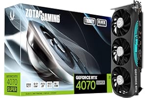 Zotac Geforce Rtx 4070 Super Trinity Black Edition ZT-D40720D-10P Karta Graficzna, Czarny