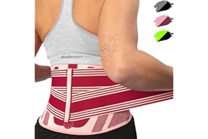 Feel Recovery Faja Lumbar Hombre/Mujer - Faja Ortopédica para Trabajo y Deporte - Cinturón Lumbar para Ciática, Hernia de Disco, Lumbago, Escoliosis y Alivio del Dolor Espalda (Burdeos, Large)