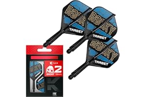 Target Darts Josh Rock K Flex Flights and Shaft System, No.2 | Pack of 3 Kflex All In One Flights, Player Edition Darts Accessories | K-Flex Dart Stem Short/Intermediate/Medium