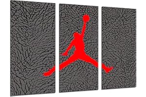 DKORARTE Tableau moderne photographique Michael Jordan, Jumpman logo, saut historique, basket-ball, 97 x 62 cm, réf. 27370
