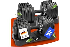 ‎EVERLEVEN Verstellbare Kurzhantel Set | 12kg |18kg | 24kg | 40kg | 15 Gewichtseinstellungen | Einzelhantel | Verstellbare Kurzhantel | einstellbar und platzsparend [FIX LOCK] Gewichte für Homegym Krafttraining