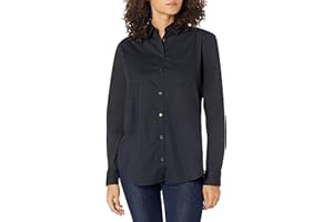 Amazon Essentials Camicia in Popeline a Maniche Lunghe con Bottoni sul Colletto, vestibilità Classica Donna