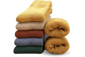 MOSOTECH Chaussettes Chaudes Femme Hiver, Thermiques Grosse Chaussettes Femme Hiver, Épaisses et Douces, Couleur Vive, Le Cadeau de Noël/lot de 5, EU Taille 35-42