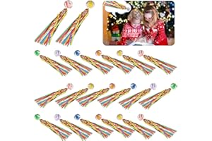 GAROMIA 20 Pièces Balles Rebondissantes pour Enfants Caoutchouc Rebondissantes avec Ruban Coloré Amusantes Balles en Caoutchouc pour Fêtes d'anniversaire d'Enfants Remplissage