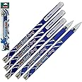 rorito 5 x 1.0mm Tip Fanta Flo BLUE Ballpoint Smooth Pens Hi-Tech Writing Ink